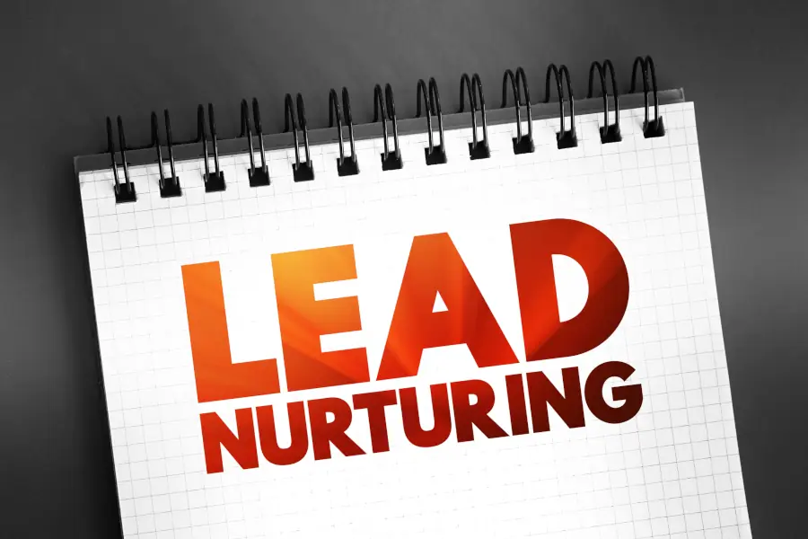 Graphic showing the words lead nurturing